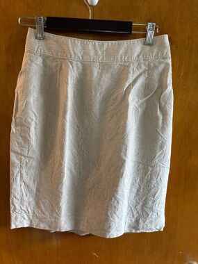 Banana Republic Light Cream Linen-Blend Pencil Skirt